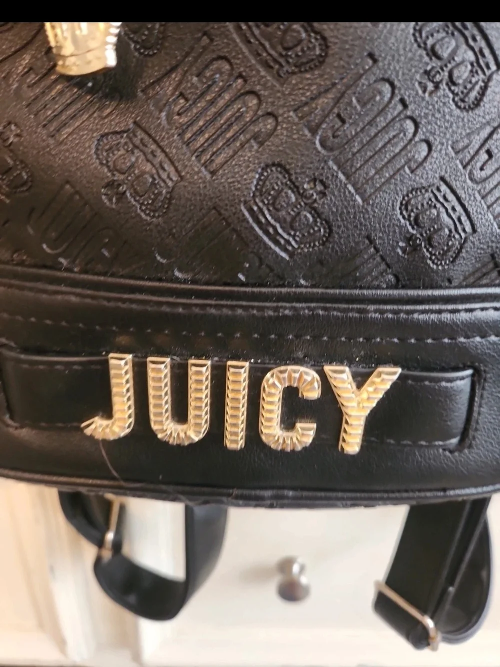 Juicy Couture Black Mini Backpack with Gold Accent